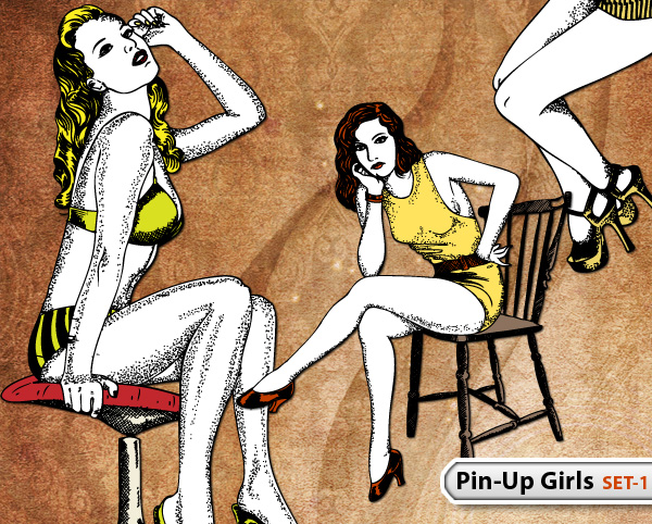 Pin-Up Girls Vector -Set-1