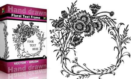 Set.4 : Hand Drawn Floral Text Frame - Vol : 4