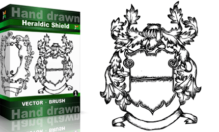 Heraldic Series : Hand Drawn Shield - Vol.1