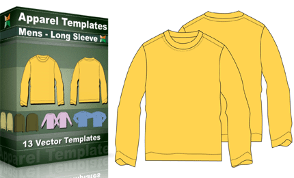 T-Shirt Templates : Mens Basic Long Sleeve