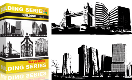 Set.1 : Buildings Vector & Brush Pack