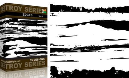 Vol.3 : Grunge Destroyed Edges Vectors