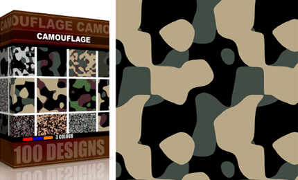  Vector Seamless Camouflage Pattern - 3 Color