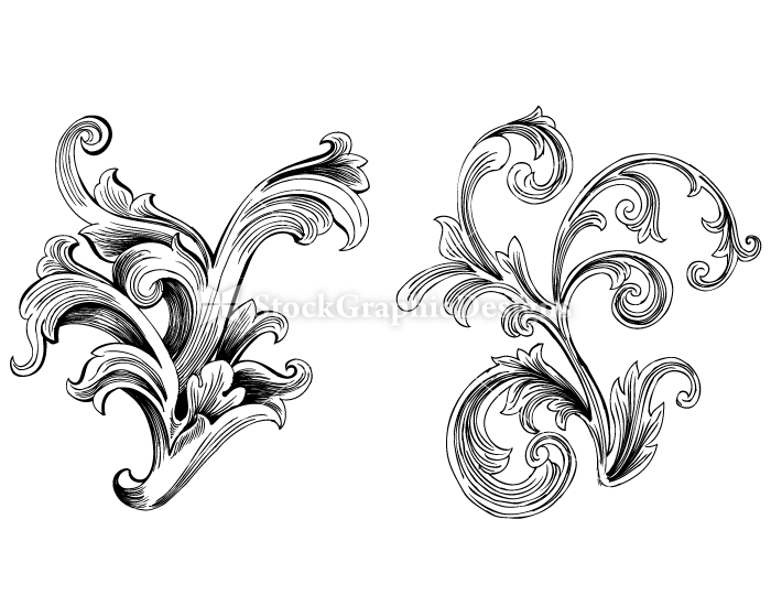 Hand Drawn Floral -Set-16 | Vector & Photoshop Brushes | Stock Graphic ...