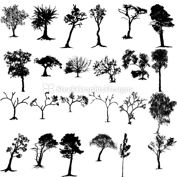 Tree Vector & Brush Pack | Vector & Photoshop Brushes | Stock Graphic ...