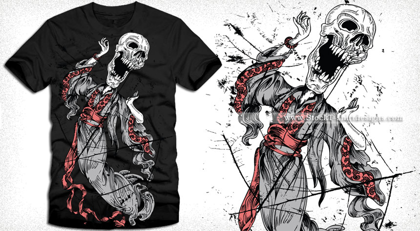 Dancing Devil Skull Man Vector T-shirt Design