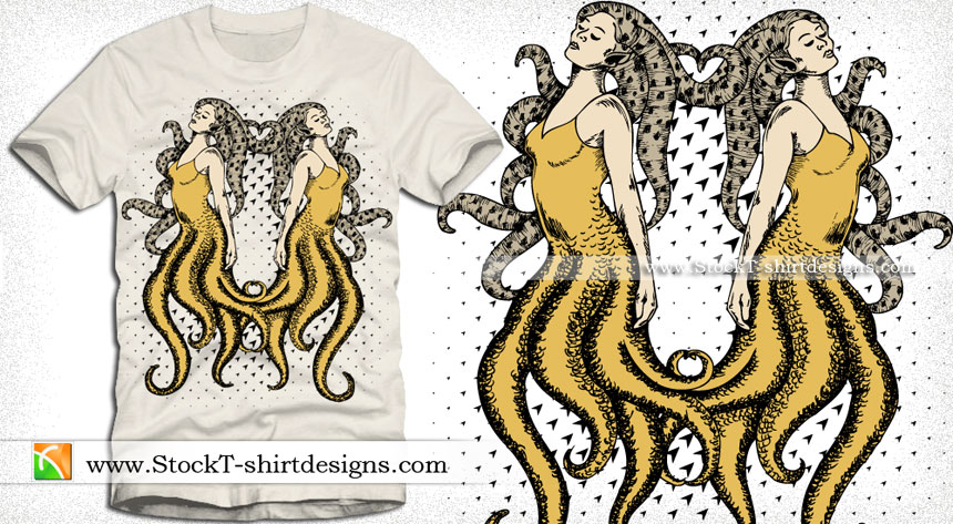 Mermaids Vector T-shirt Design
