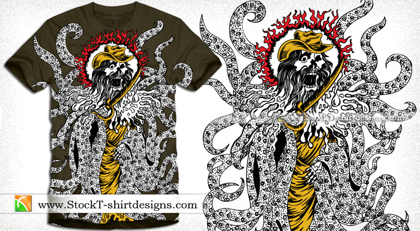 Vector Shirt Graphic Design Demon Man