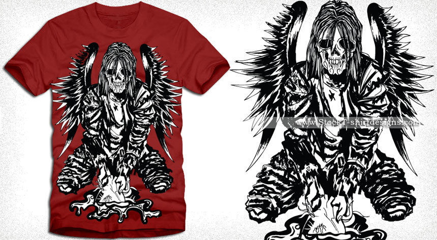 Winged Horror Man Vector T-shirt Design