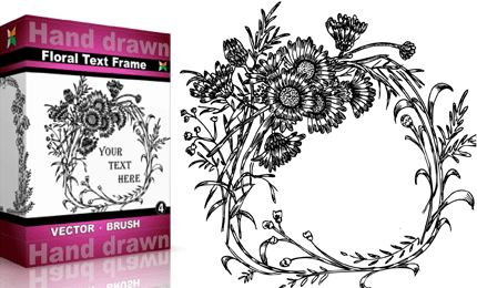 Hand Drawn Floral Text Frame – Set.4 | Vol : 4