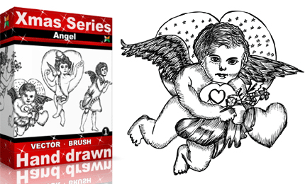 Xmas Series: Hand Drawn Angels Vectors