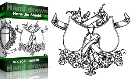 Heraldic Series : Hand Drawn Shield – Vol.2