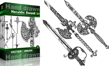 Heraldic Series : Hand Drawn Sword