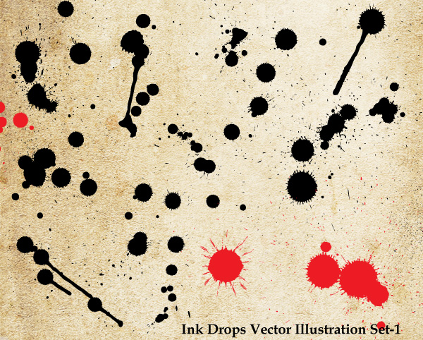 Ink Drops Vector Illustration Set-1
