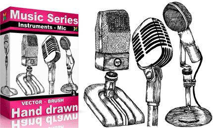 Hand Drawn Musical Instruments – Mic