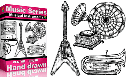 Vol.1 : Hand Drawn Musical Instruments