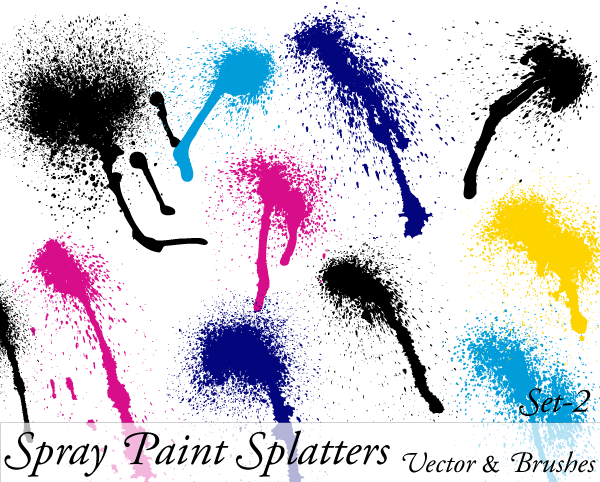 Spray Paint Splatter Vector Illustration Set-2
