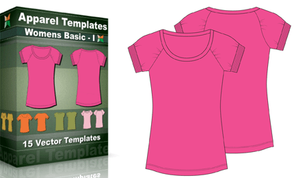 T-Shirt Templates : Women’s Basic – 1