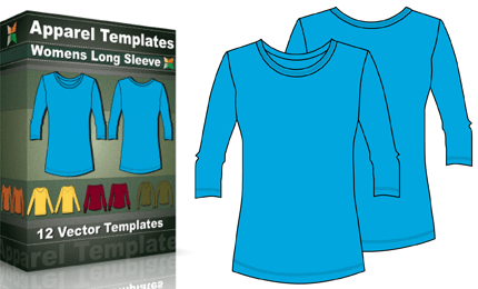 T-Shirt Templates : Women's Long Sleeve