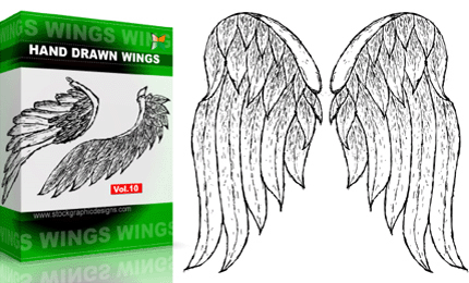 Hand Drawn Wings – Set.1 | Vol : 10