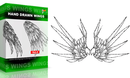 Hand Drawn Wings – Set.1 | Vol : 4