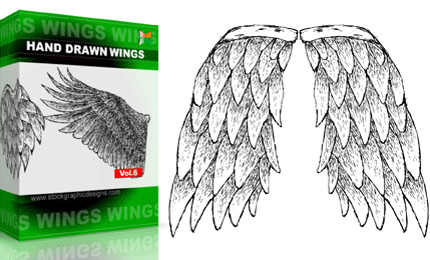 Hand Drawn Wings – Set.1 | Vol : 6