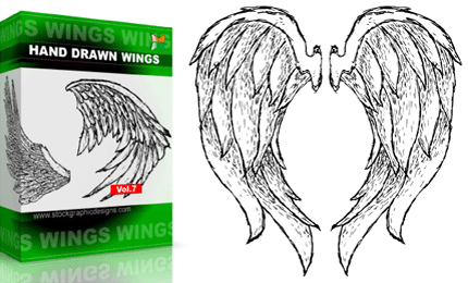 Hand Drawn Wings – Set.1 | Vol : 7