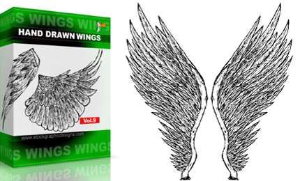Hand Drawn Wings – Set.1 | Vol : 9